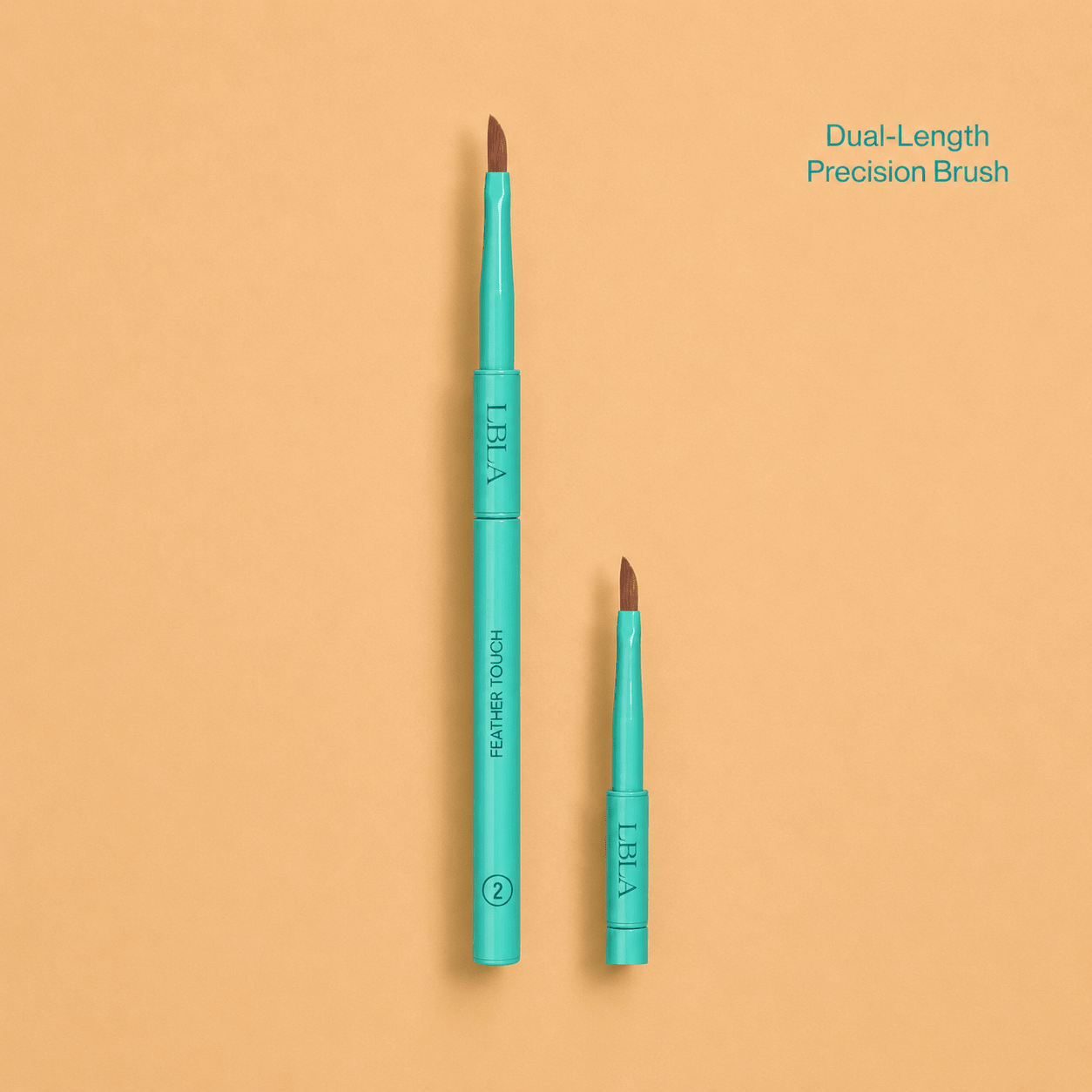 Front packaging view of the Miko by LBLA Feather Touch Brush #2 in its protective sleeve.