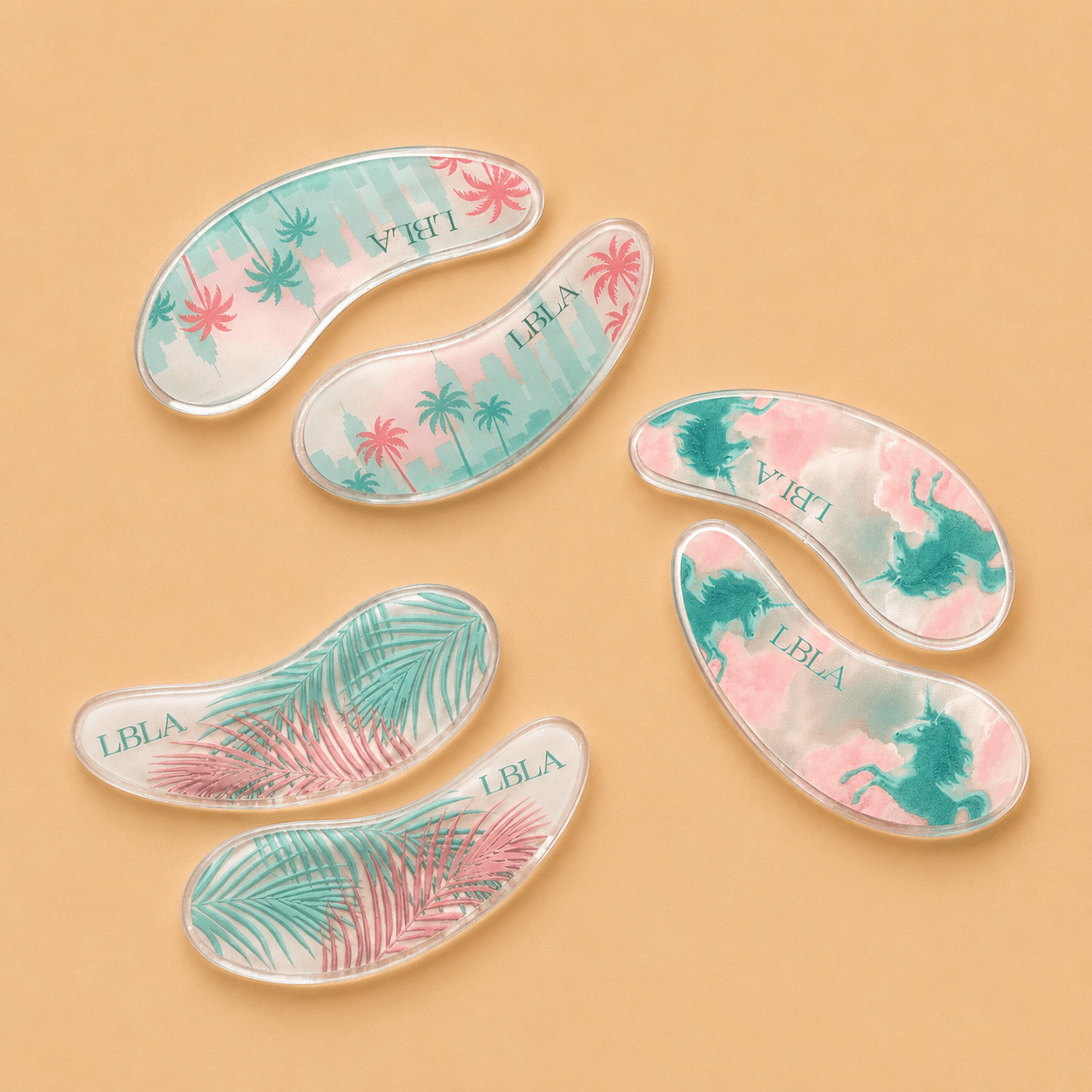 Front packaging view of the Miko by LBLA Reusable Under Eye Pads protective storage case.