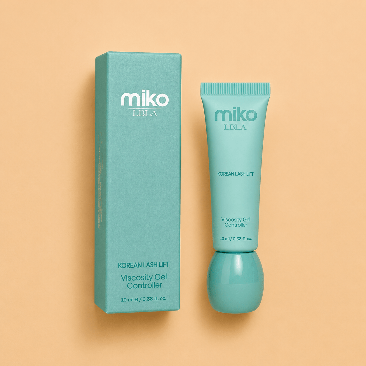Front packaging view of the Miko by LBLA Viscosity Gel Controller 10ml tube in its protective box.