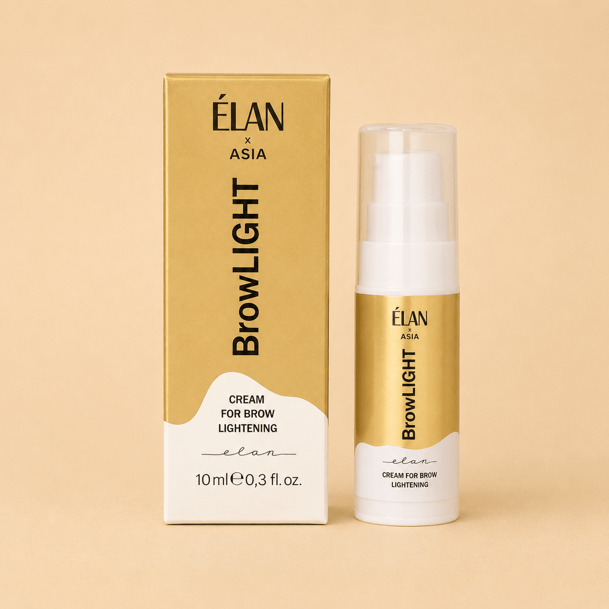 ELAN BrowLIGHT Ammonia-Free Eyebrow Lightening Cream by House of Beauty USA, featuring a professional gentle lightening cream for custom brow tones.