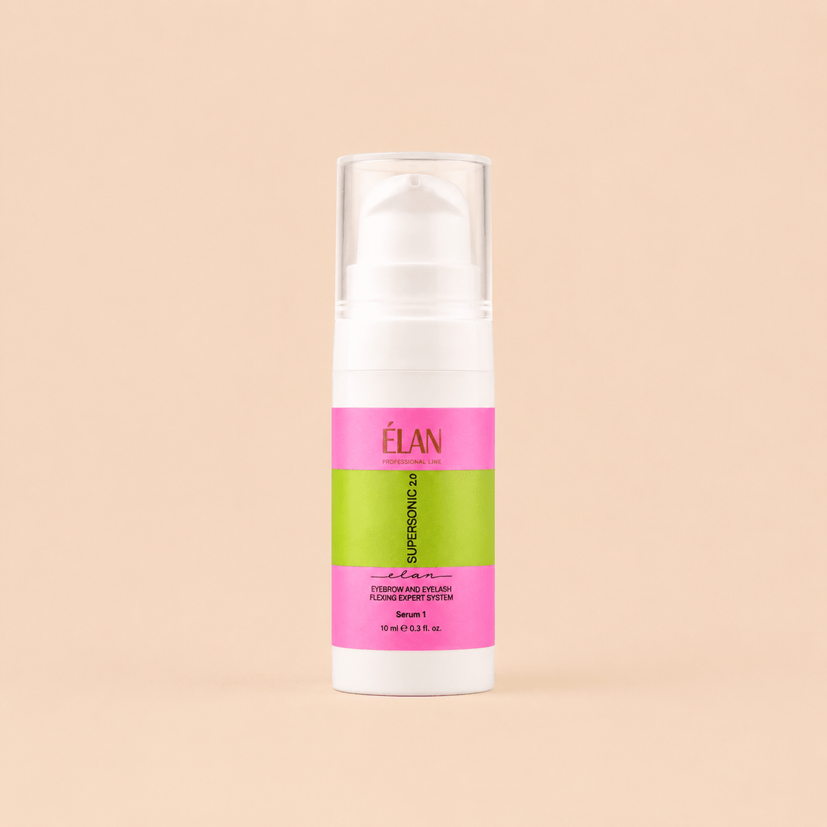ELAN SUPERSONIC 2.0 Serum 1 CLEAR Step 1 10ml by House of Beauty USA, featuring a professional restructuring and softening serum primarily for brow lamination.