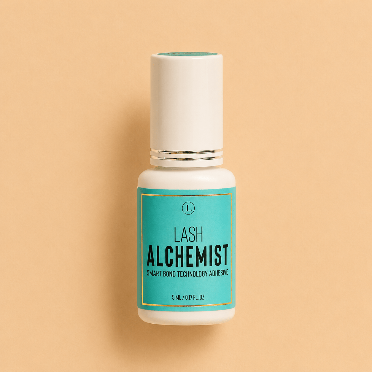 Front packaging view of the LBLA Lash Alchemist professional lash adhesive bottle.