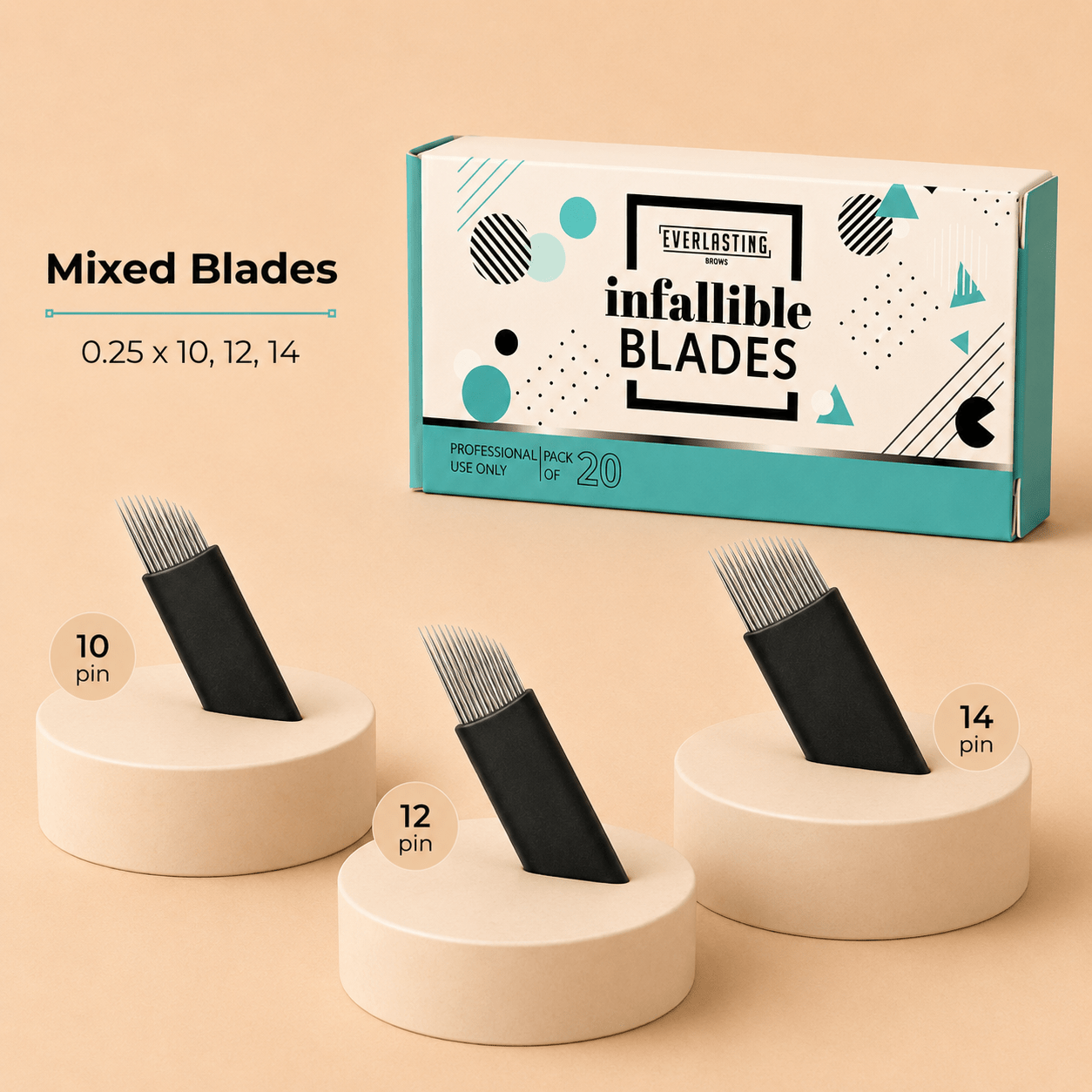 Everlasting Brows Double-Sharpened Microblading Blades by House of Beauty USA, featuring professional stainless steel blades for crisp hairstrokes.

