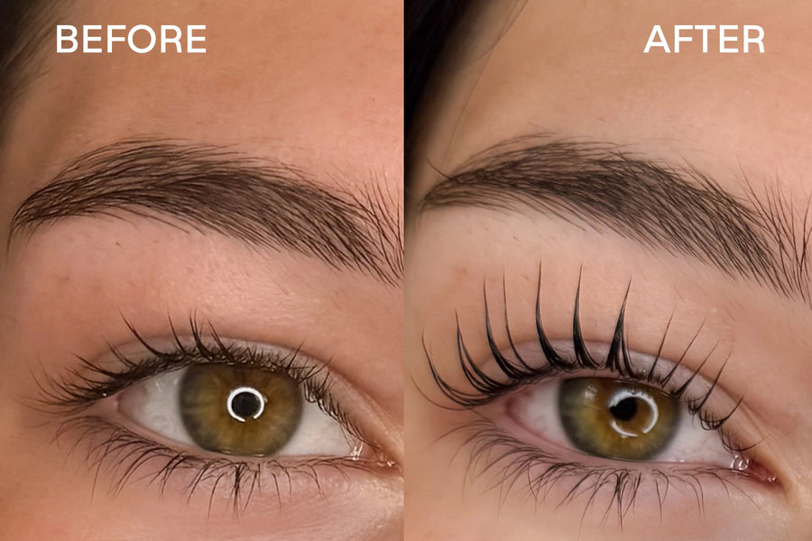 Lash lift before and after